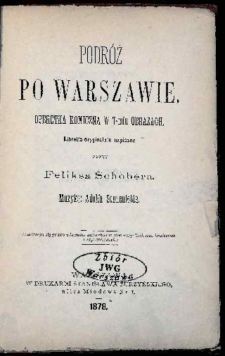 Podróż po Warszawie : operetka komiczna w 7-miu obrazach